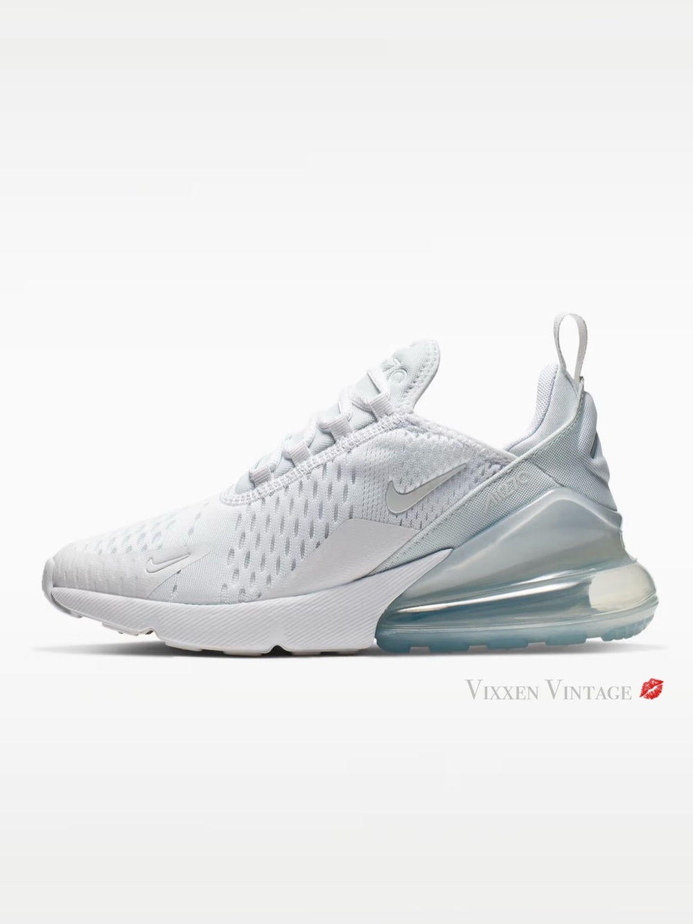 NIKE '943345-103 AIR MAX 270 BIG KIDS' SHOES' IN WHITE/METALLIC SILVER/WHITE
